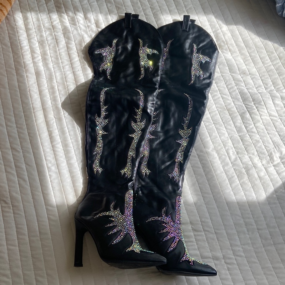 Rhinestone cowboy boots (had to repost due to error)